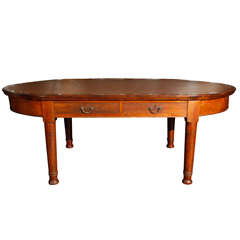 James Shoolbred & Co. Victorian Leather Top Oval Table 2