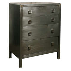 Art Modern Polished Metal Chest of Drawers
