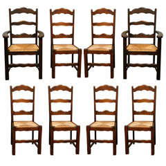 Set 8 Ladder Back Dining Chairs