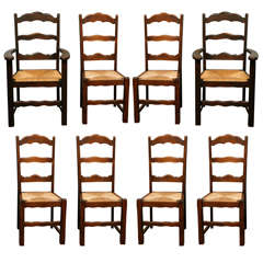Set 8 Ladder Back Dining Chairs