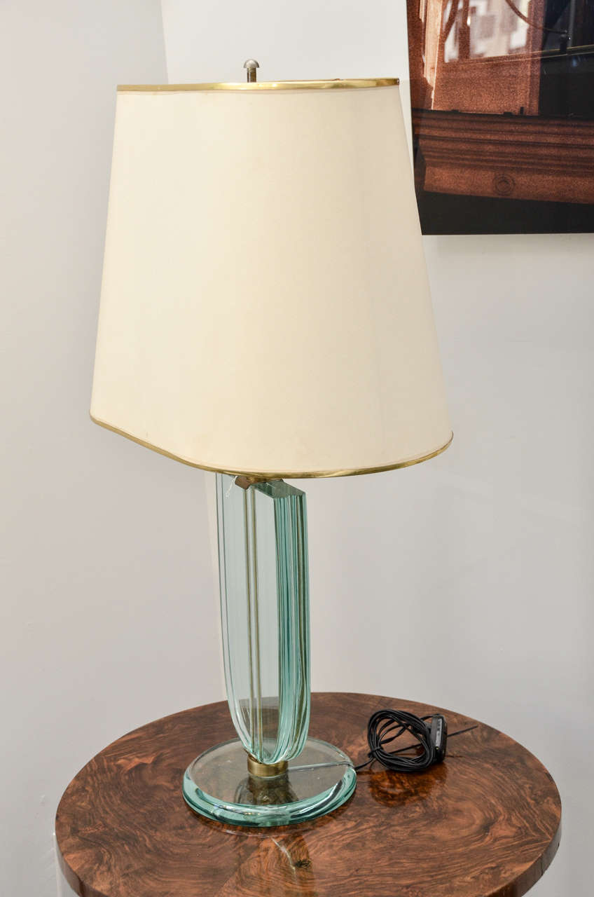 Pair of Table Lamps  by Fontana Arte
These lamps are in the Pietro Chiesa Style.