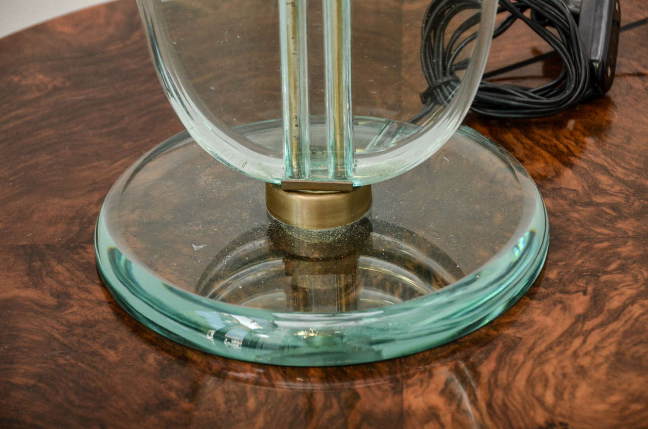 Mid-Century Modern Pair of  Glass Table Lamps by Fontana Arte