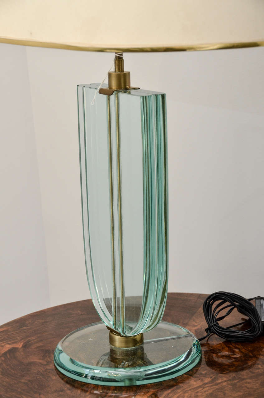 Pair of  Glass Table Lamps by Fontana Arte In Good Condition In Sag Harbor, NY