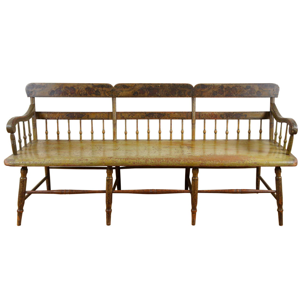 Pennsylvania Original Painted Spindle Bench