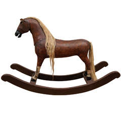 Leather Rocking Horse From France