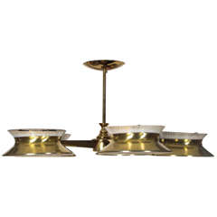 Five Arm Brass Chandelier by Lightolier