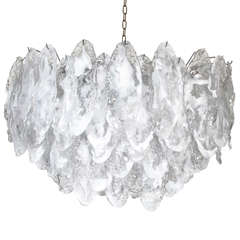 Murano Ice Glass Chandelier by Mazzega