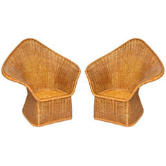 Oversized Wicker Armchairs