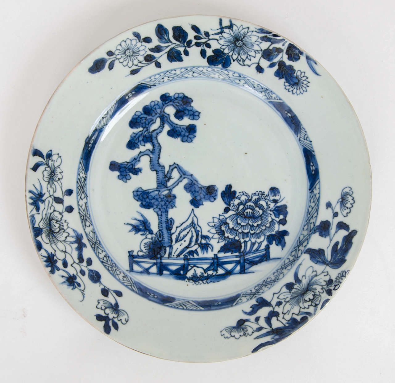 18th C. Chinese Porcelain Plate, Blue and White, Qing-Qianlong