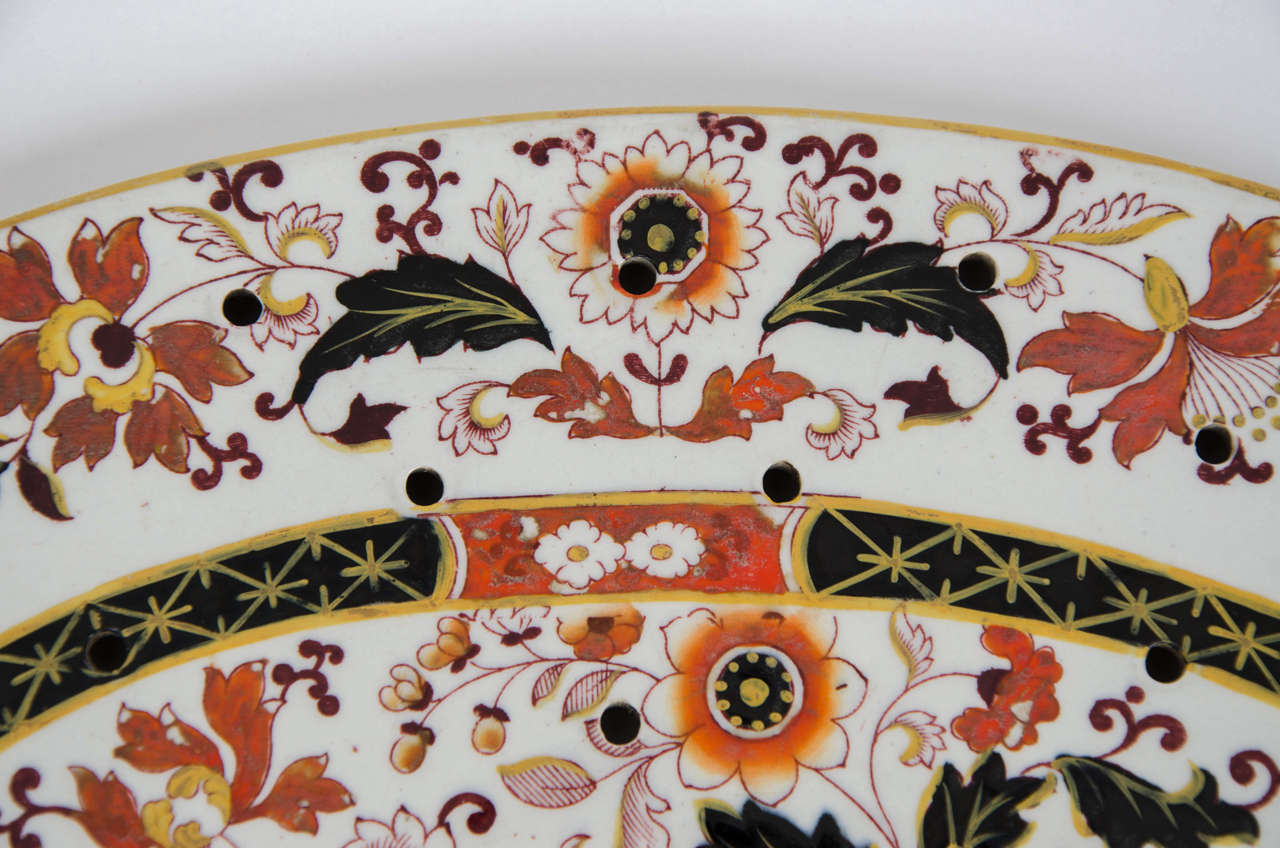  Mason's Ironstone Drainer Plate, Hand-Painted Old Japan Pattern, circa 1870 In Excellent Condition In Lincoln, Lincolnshire