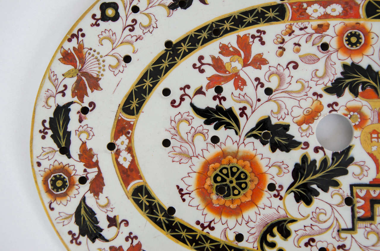 19th Century  Mason's Ironstone Drainer Plate, Hand-Painted Old Japan Pattern, circa 1870