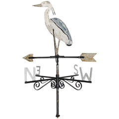 Antique Heron WEATHERVANE, Blacksmith Made, Early 20th Century, English