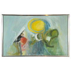 Artist Signed Abstract Painting, circa 1960 9