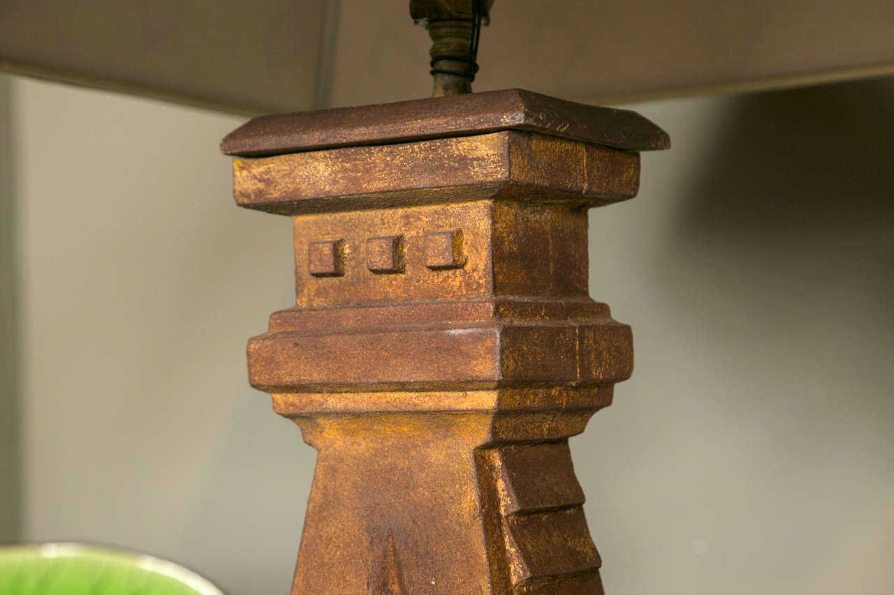 Pair of Iron Post Lamps For Sale 5