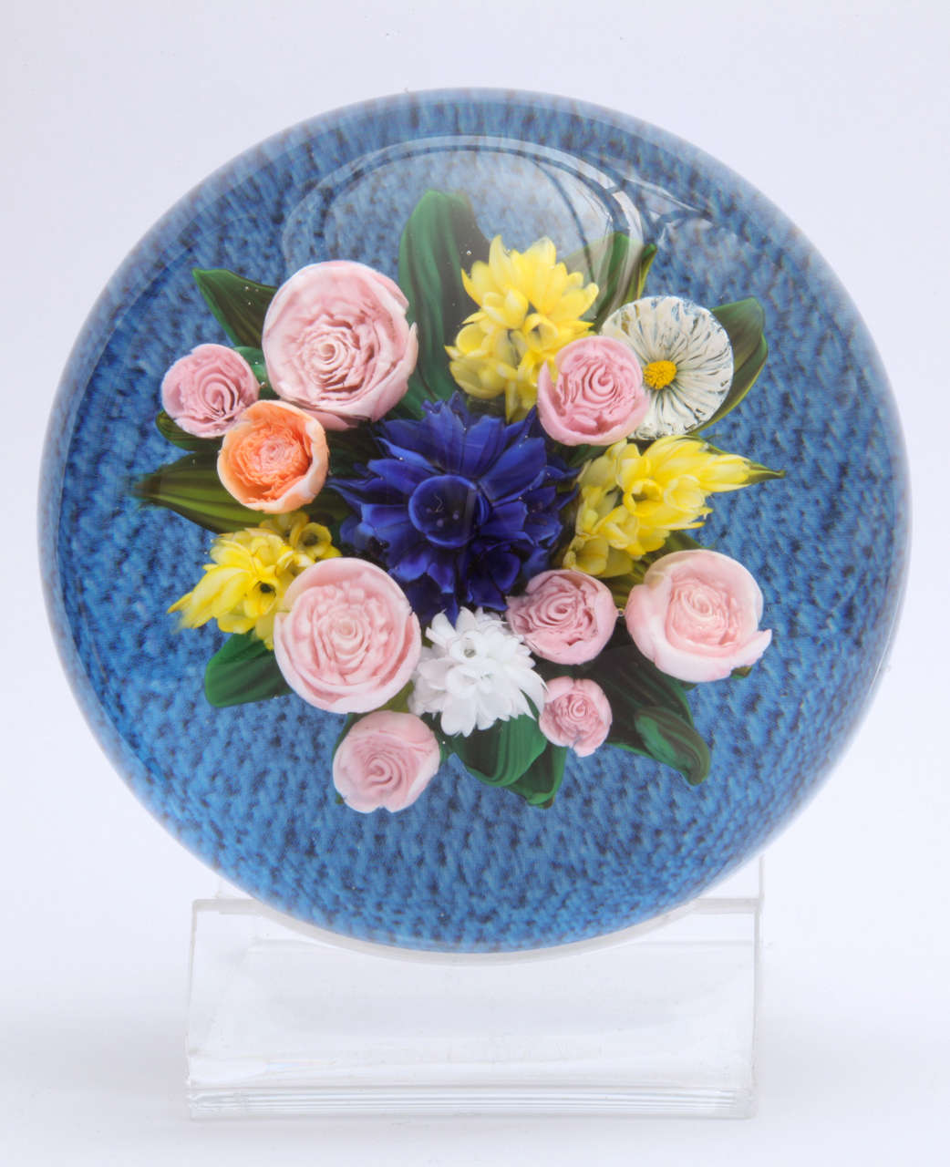 Beautiful Melissa Ayotte Bouquet Paperweight on "Woven" Background