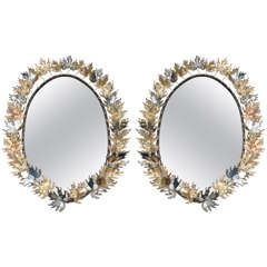 a pair of Curtis Jere Autom Leaf mirrors