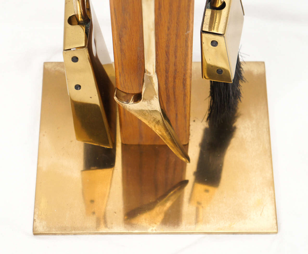 Late 20th Century Modernist brass fire tools