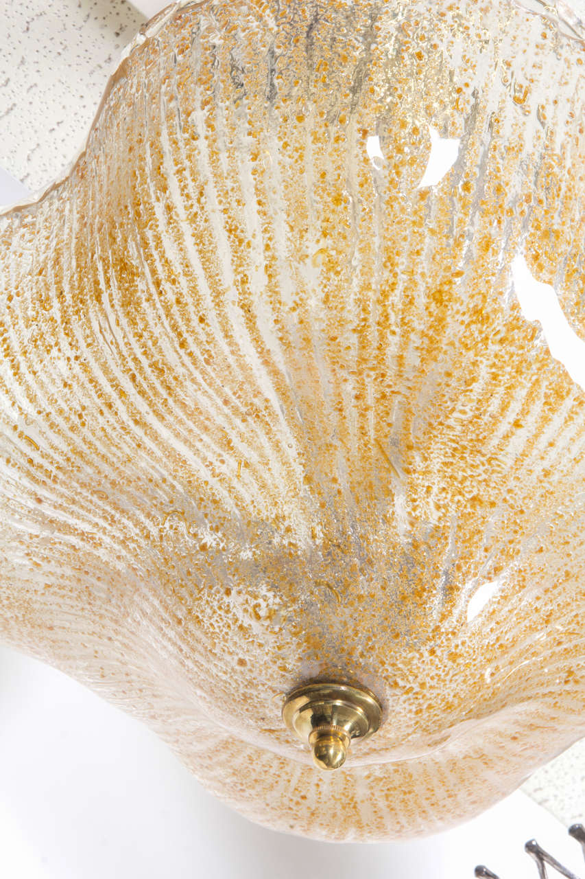 Handblown Barovier Murano pendant chandelier In Excellent Condition In New York City, NY