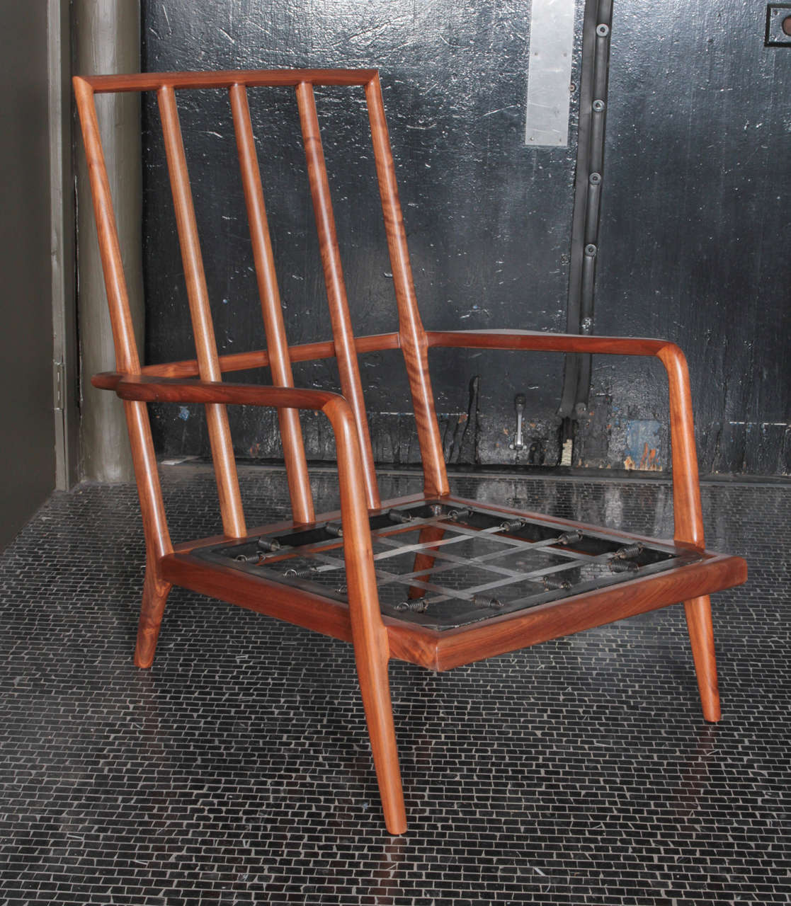 American High Backed Walnut Lounge Chair by Smilow Furniture