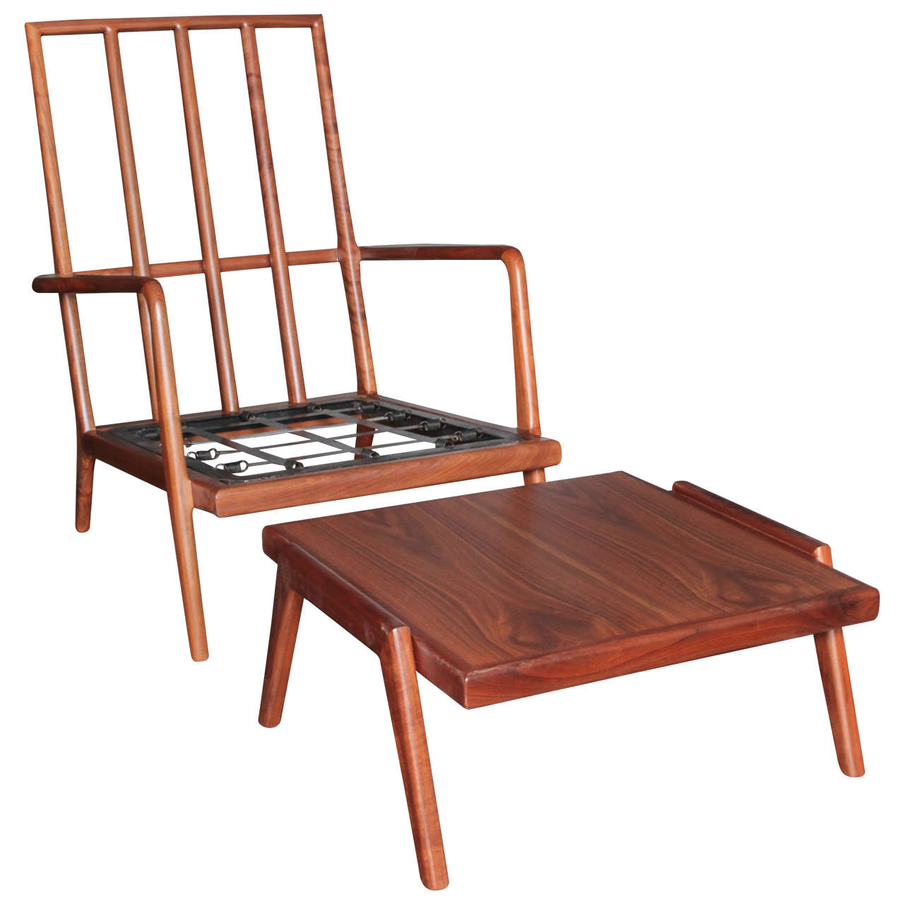 High Backed Walnut Lounge Chair by Smilow Furniture