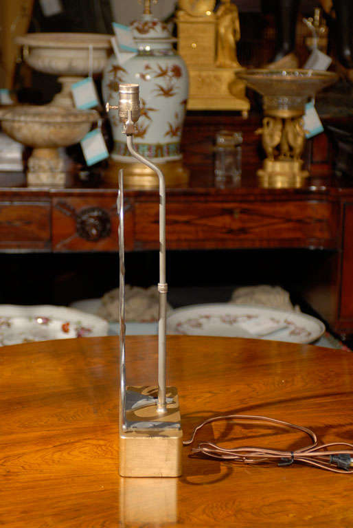 Art Deco Style Figural Lamp on Custom Giltwood Base For Sale 3