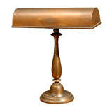 Early 20thc Bronze Student Lamp With Copper Shade Early 20thc Bronze Student Lamp With Copper Shade