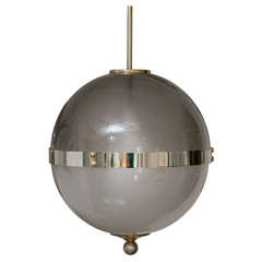 Vintage Resin Globe Pendant with Nickel Accents