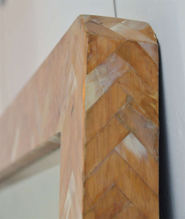 Herringbone Pattern Bone Mirror at 1stDibs