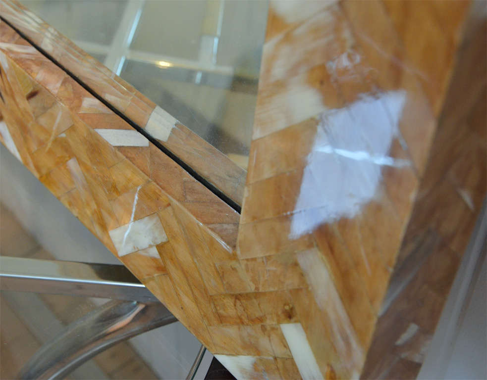 Herringbone Pattern Bone Mirror at 1stDibs