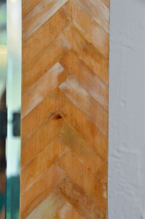 Herringbone Pattern Bone Mirror at 1stDibs