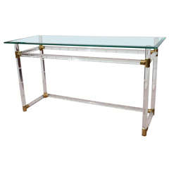 Mid Century Lucite "Bamboo" Console Attributed to C.H. Jones