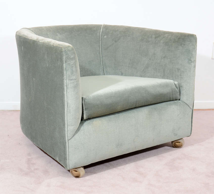 Pair of Mid Century Barrel Back Lounge Chairs