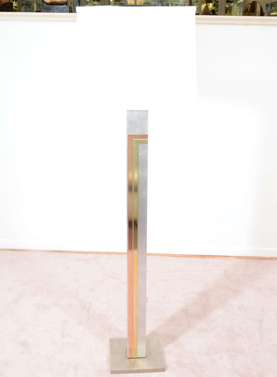 Mid-Century Copper, Brass and Chrome Floor Lamp by Laurel