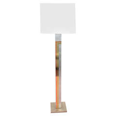 Mid-Century Copper, Brass and Chrome Floor Lamp by Laurel