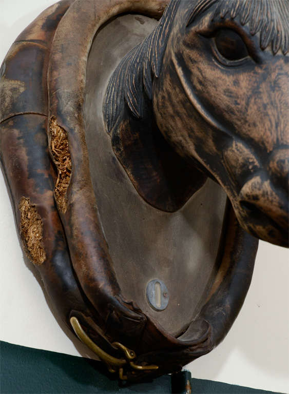 20th Century Antique Carved Wooden Horse Head Trade Sign For Sale