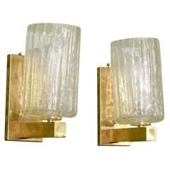 Pair of Italian Mid Century Murano Glass Sconces