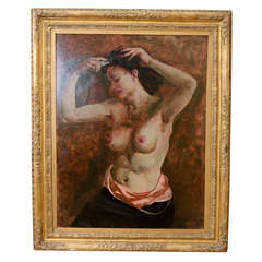 Vintage Oil on Canvas "Woman Combing her Hair" by Randall Davey