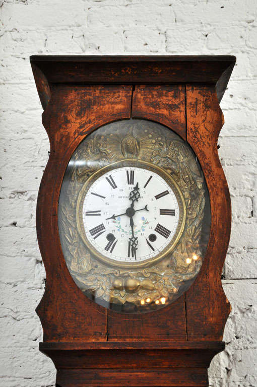 Français Horloge de parquet Morbier du 19ème siècle