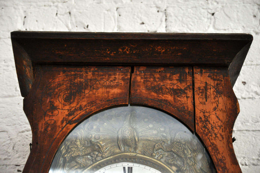 19th Century Morbier Grandfather Clock In Fair Condition In Phoenix, AZ