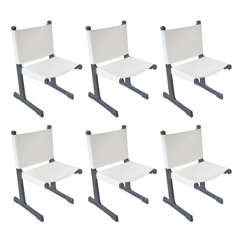 Set of 6 Adrian Heath for Cado Cerused Dining Chairs