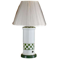 Antique French Mustard Jar Table Lamp