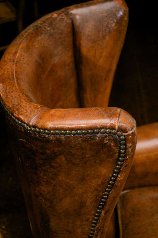 Leather Club Chair, French circa 1930 3