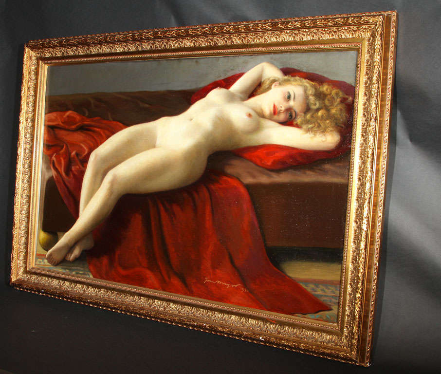 Very Large Framed Nude Painting Sgd, dated 1950