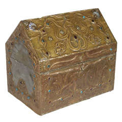 Decorative Jewel Set Brass Box, Alfred Daguet