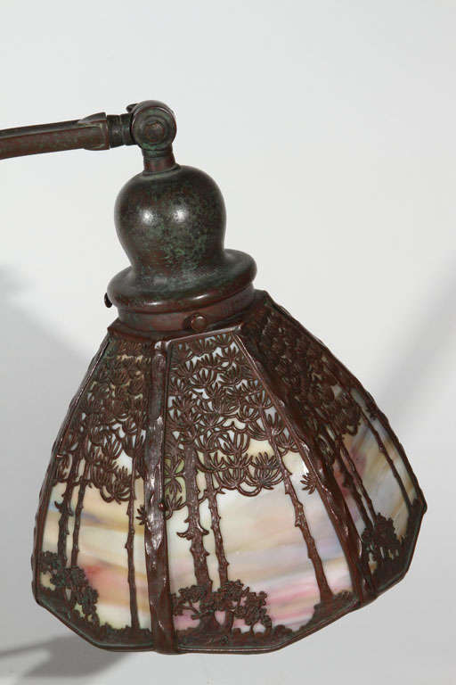 American Scenic HANDEL Desk Lamp with Forest Filigree Overlay For Sale