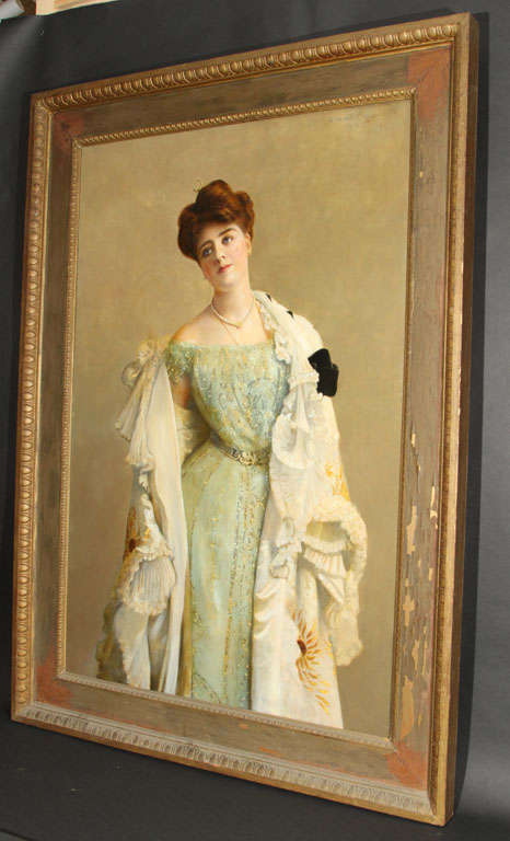 Full Portrait Painting of Society Lady, William Haskell Coffin