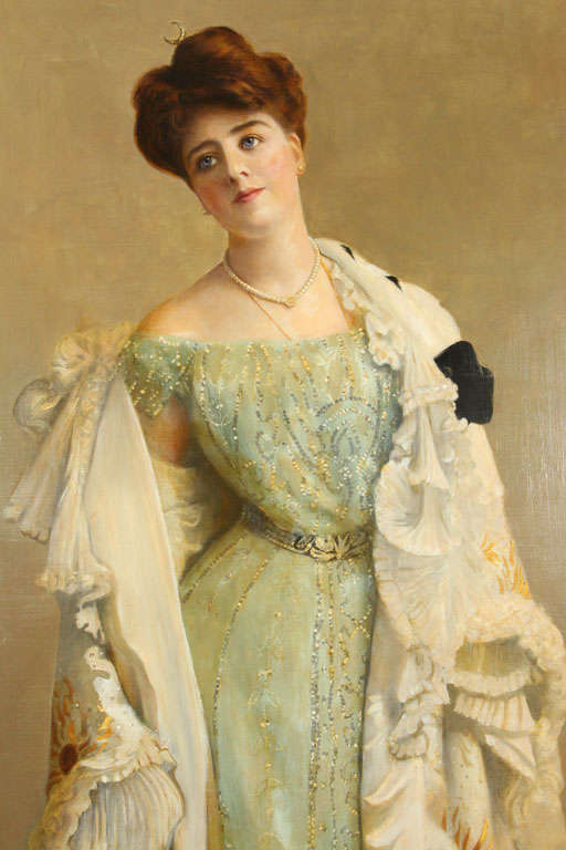 Full Portrait Painting of Society Lady, William Haskell Coffin For Sale 1