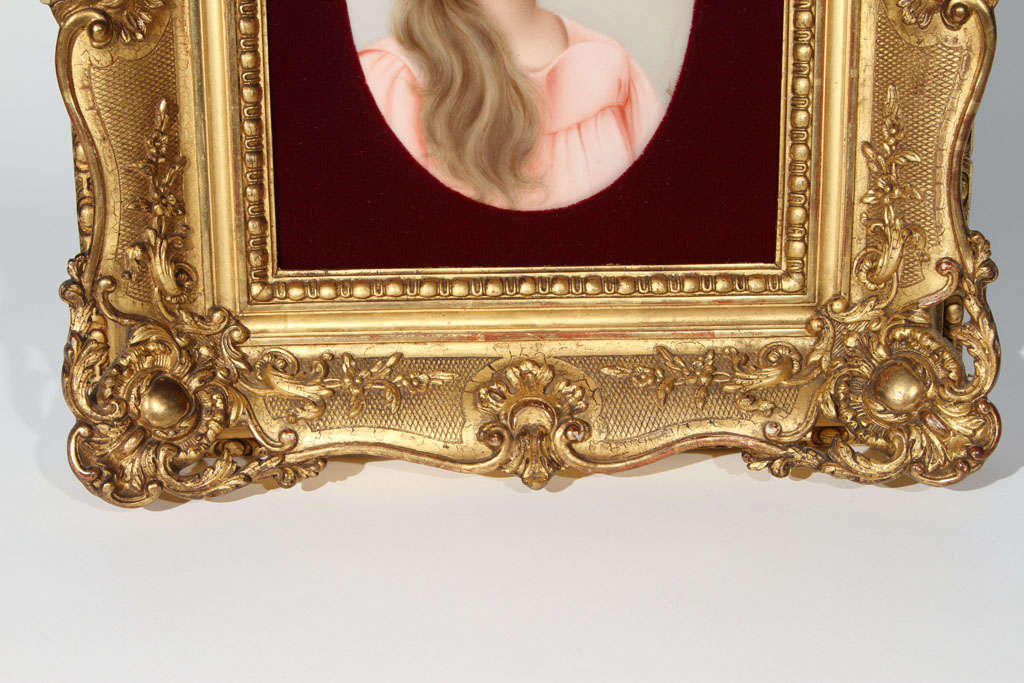 KPM Porcelain Plaque of Beautiful Lady sgd Wagner For Sale 1