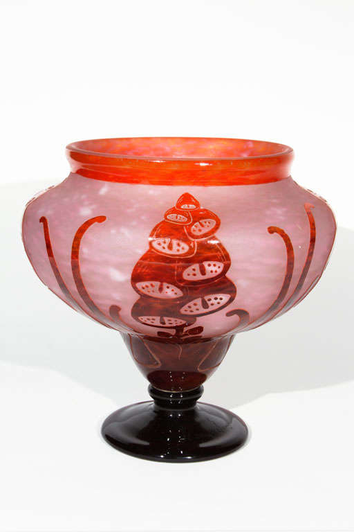 Art Deco LeVerre Francais Footed Vase
