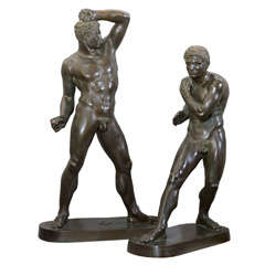 Pair of Bronze Roman Wrestlers